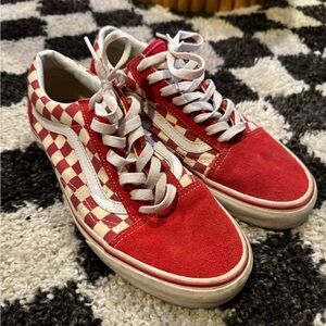 Vans Old School Red Checkerboard, Sz. 9